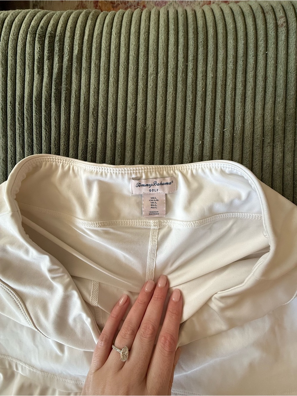 Tommy Bahama Golf White Ruffle-Hem Mini Skirt - Picture 2 of 4